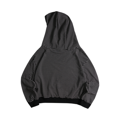 ワンポイントロゴストライプ/ルーズフーディーパーカー/2color/cm0135