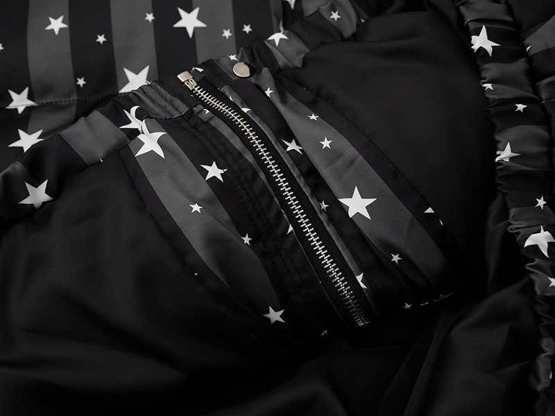 スター柄ファー付きフードパファージャケット/2color/cm0021