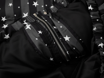 スター柄ファー付きフードパファージャケット/2color/cm0021