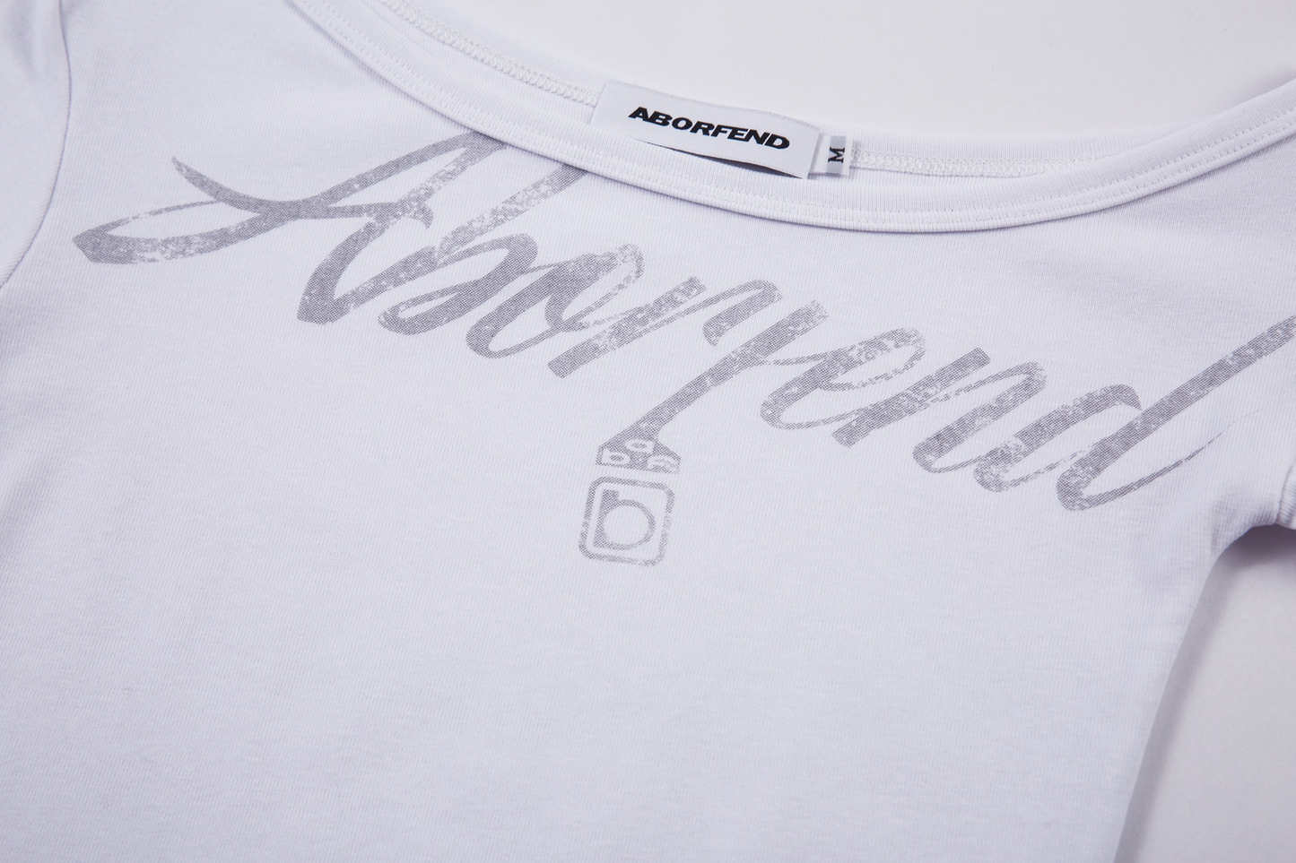 アシメオフショルダープリントTシャツ/cm0096