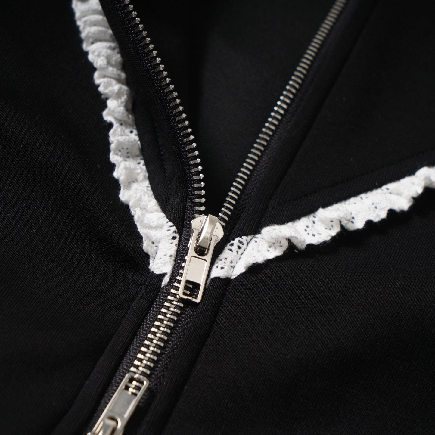 レースラインフード付きジップアップパーカー/2color/cm0133