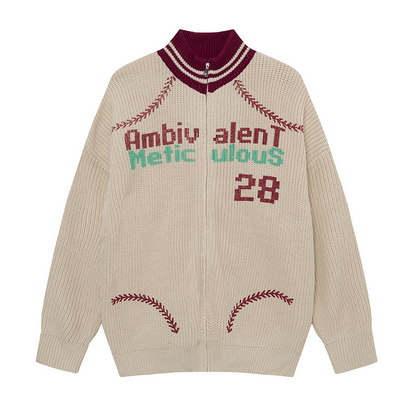 カラーロゴタートルネックニットジャケット/2color/cm0083