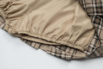 デザインベルトリボンチェックミニスカート/2color/cm0106