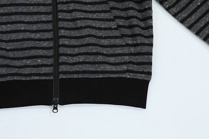 2color/クロスロゴボーダージップアップフーディー/cm0247