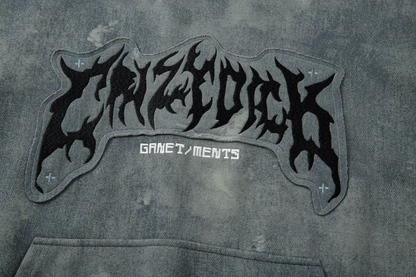 Alphabet Patch Washed Hoodie