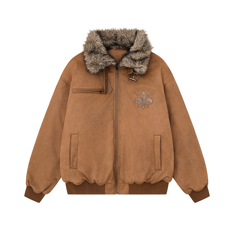 スエード調ファー付きジャケット/3color/cm0018