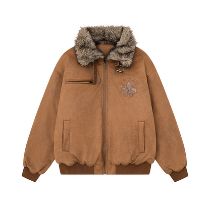 スエード調ファー付きジャケット/3color/cm0018