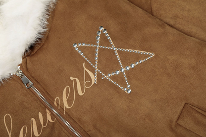 耳付きファーフードパッド入りジャケット/cm0068