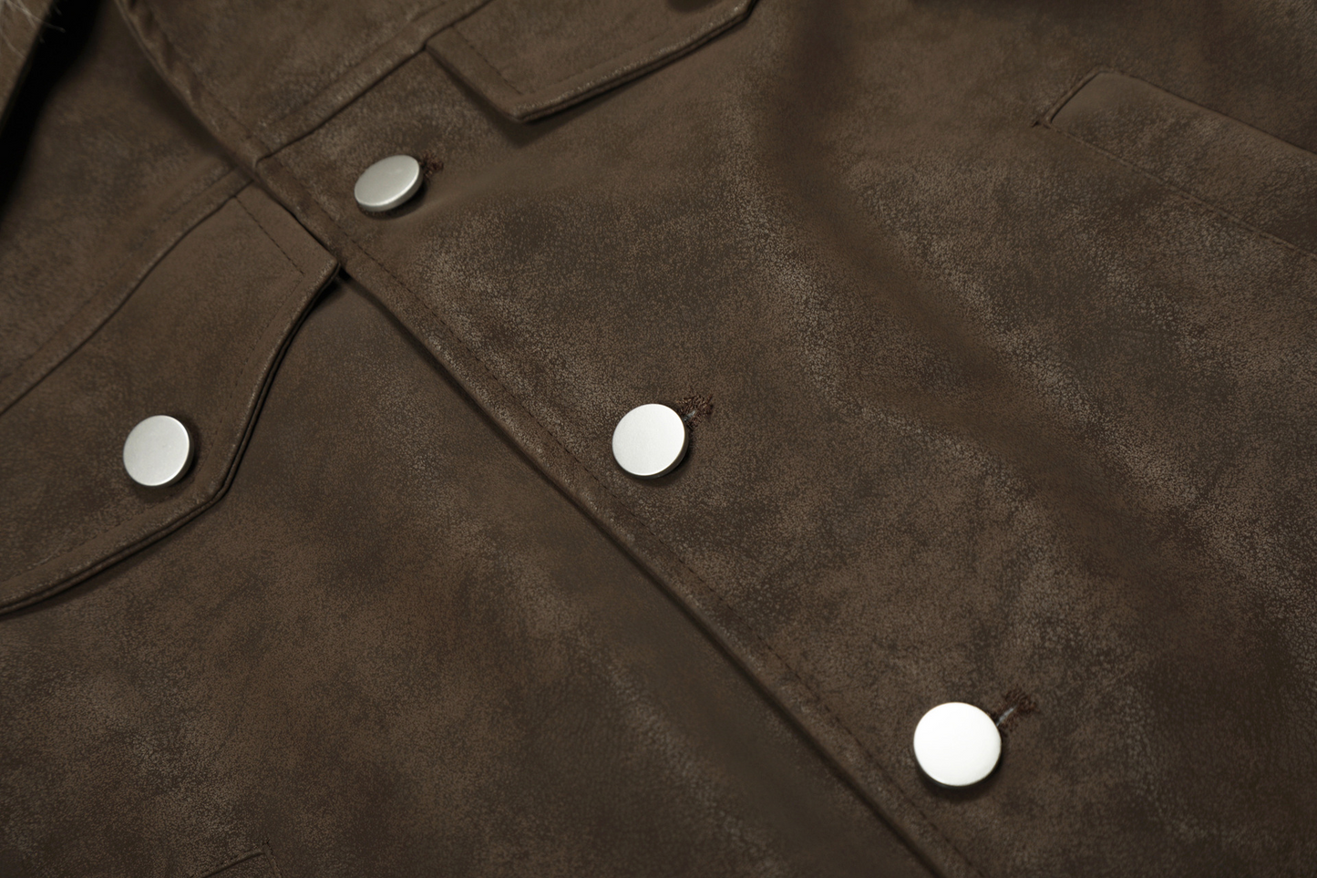 ファー付きフェイクレザーダブルポケットデザインジャケット/2color/cm0044