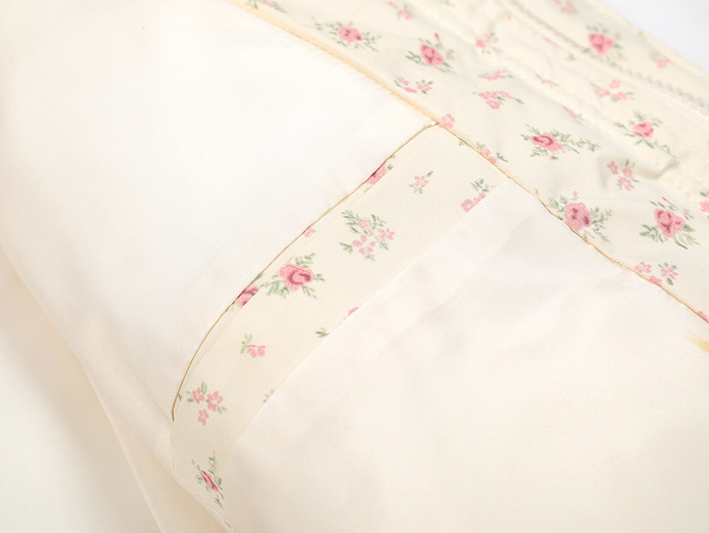 リボンデザインフラワー柄パファージャケット/2color/cm0070