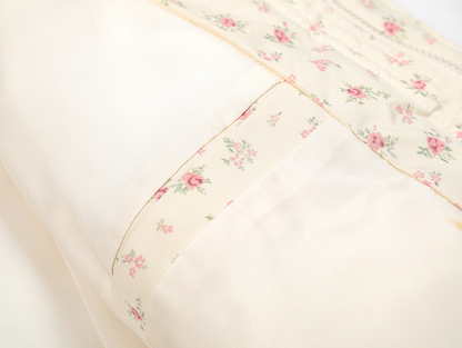 リボンデザインフラワー柄パファージャケット/2color/cm0070