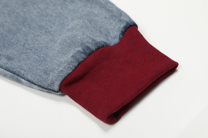 オフショルダー刺繡ワンポイントロゴデジップアップトップス/cm0003