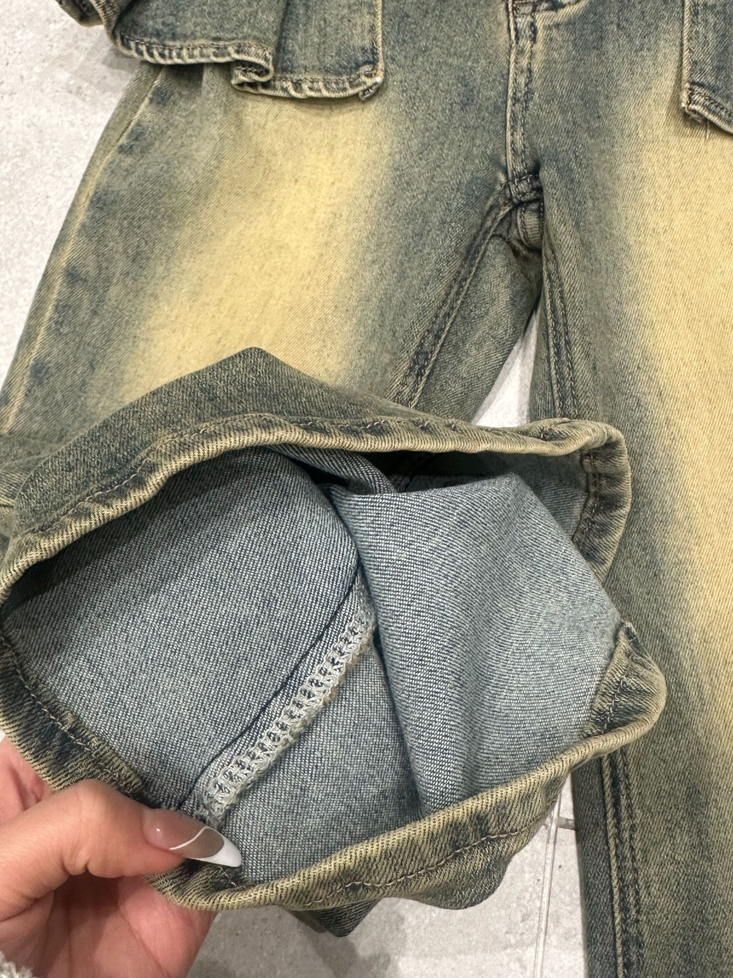 デニムフリルウォッシュドヴィンテージジーンズ/cm0037