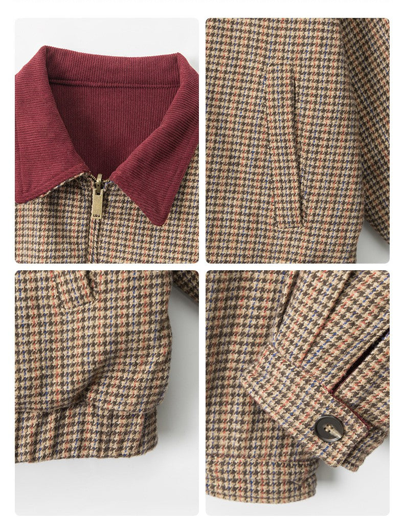 リバーシブル/コントラスト チェック柄 ヴィンテージジャケット/2color/cm0060