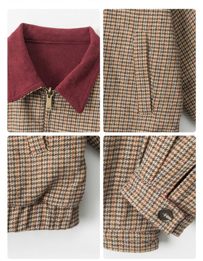 リバーシブル/コントラスト チェック柄 ヴィンテージジャケット/2color/cm0060