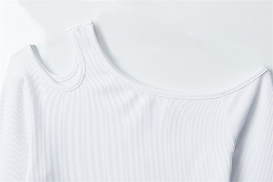 アシンメトリーオフショルダートップス/2color/cm0176