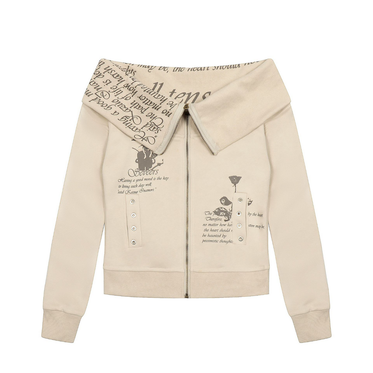 ジップアッププリントスウェット/2color/cm0089