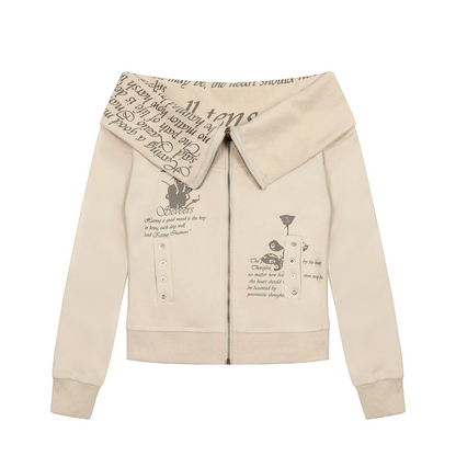 ジップアッププリントスウェット/2color/cm0089