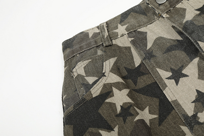 スターカモフラージュ柄ワイドレッグパンツ/cm0150