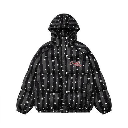 スター柄ファー付きフードパファージャケット/2color/cm0021