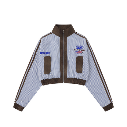 ストライプラインデザイン切り替えジャケット/cm0046