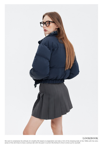 リバーシブルチェックパファージャケット cm0019