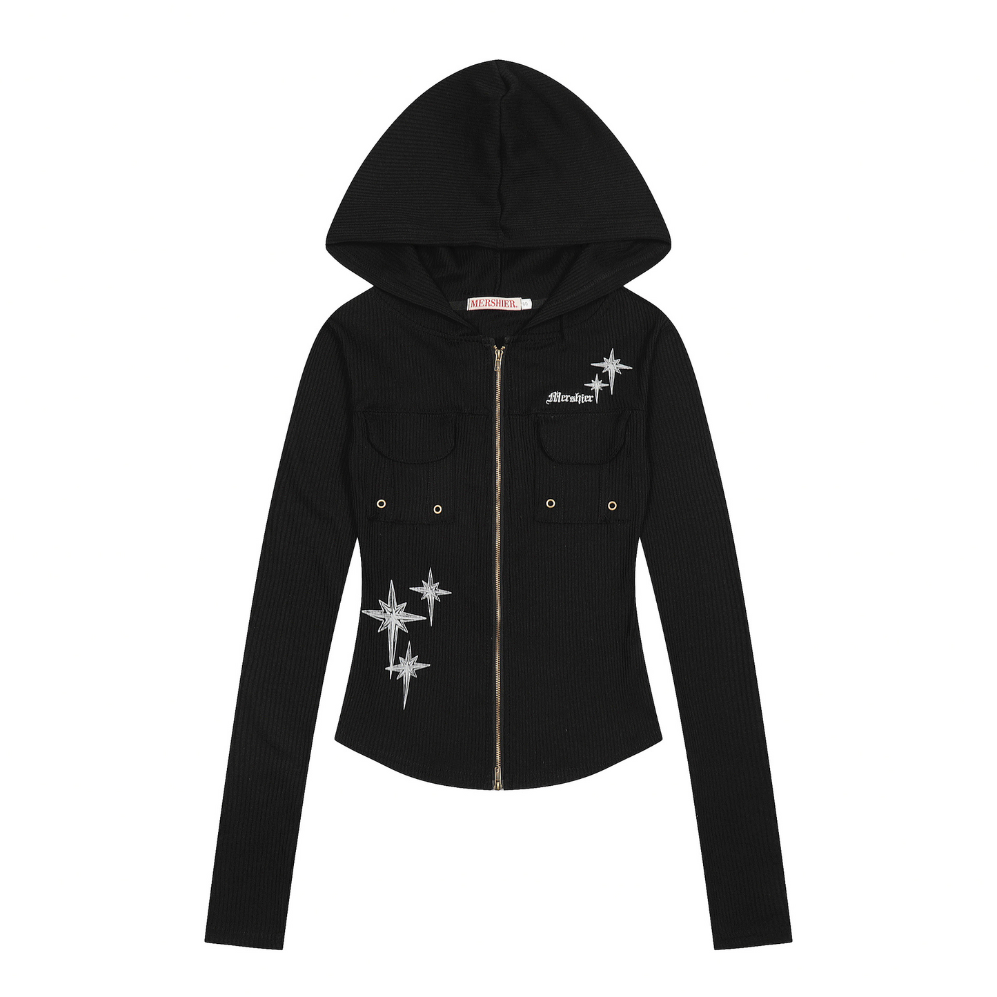 ダブルポケット/スタープリントジップアップスウェット[2color]/cm0034