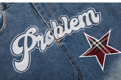 アルファベットスタープリントデニムパンツ/cm0111