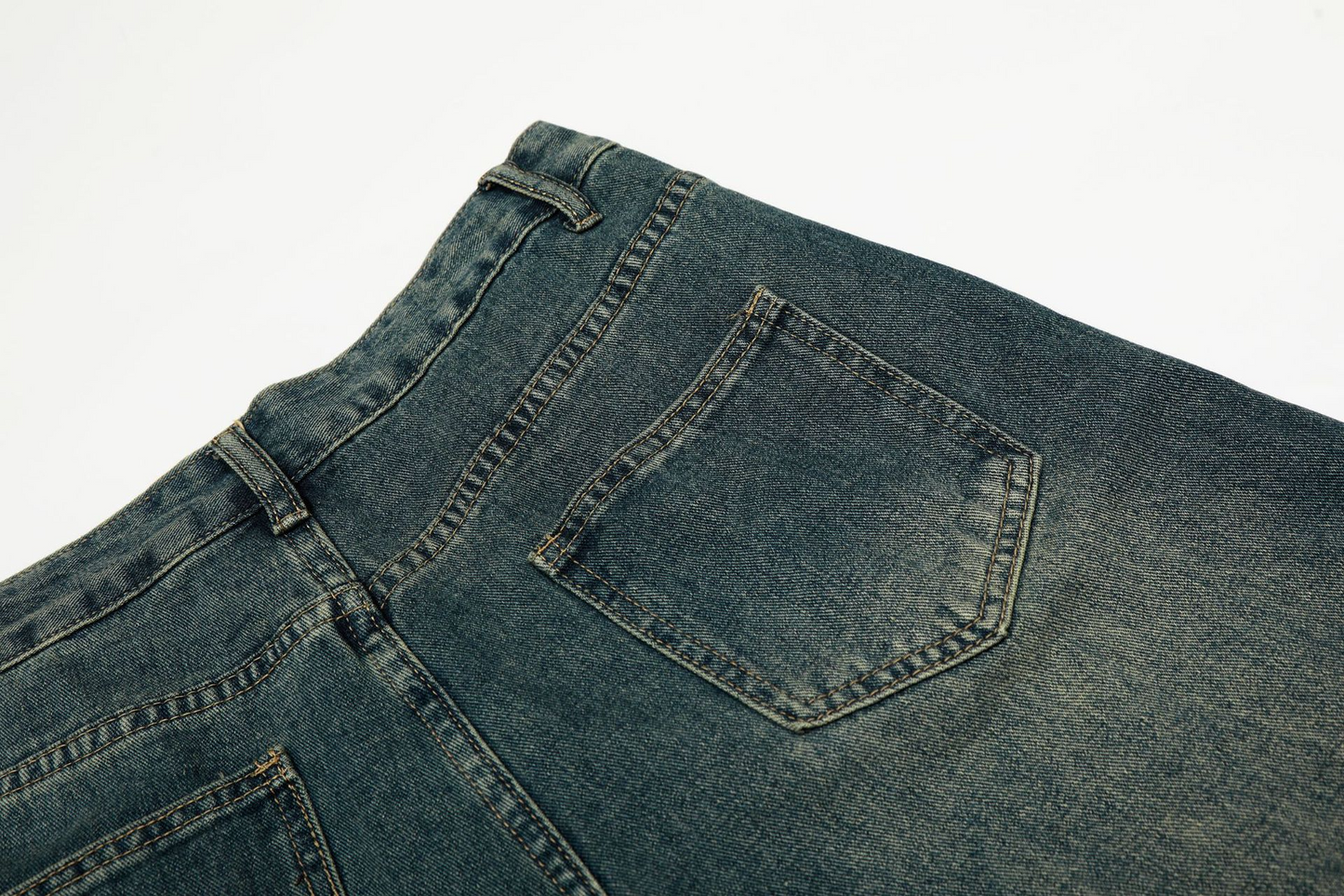 スターデザインワイドデニムパンツ/2color/cm0007