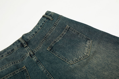 スターデザインワイドデニムパンツ/2color/cm0007