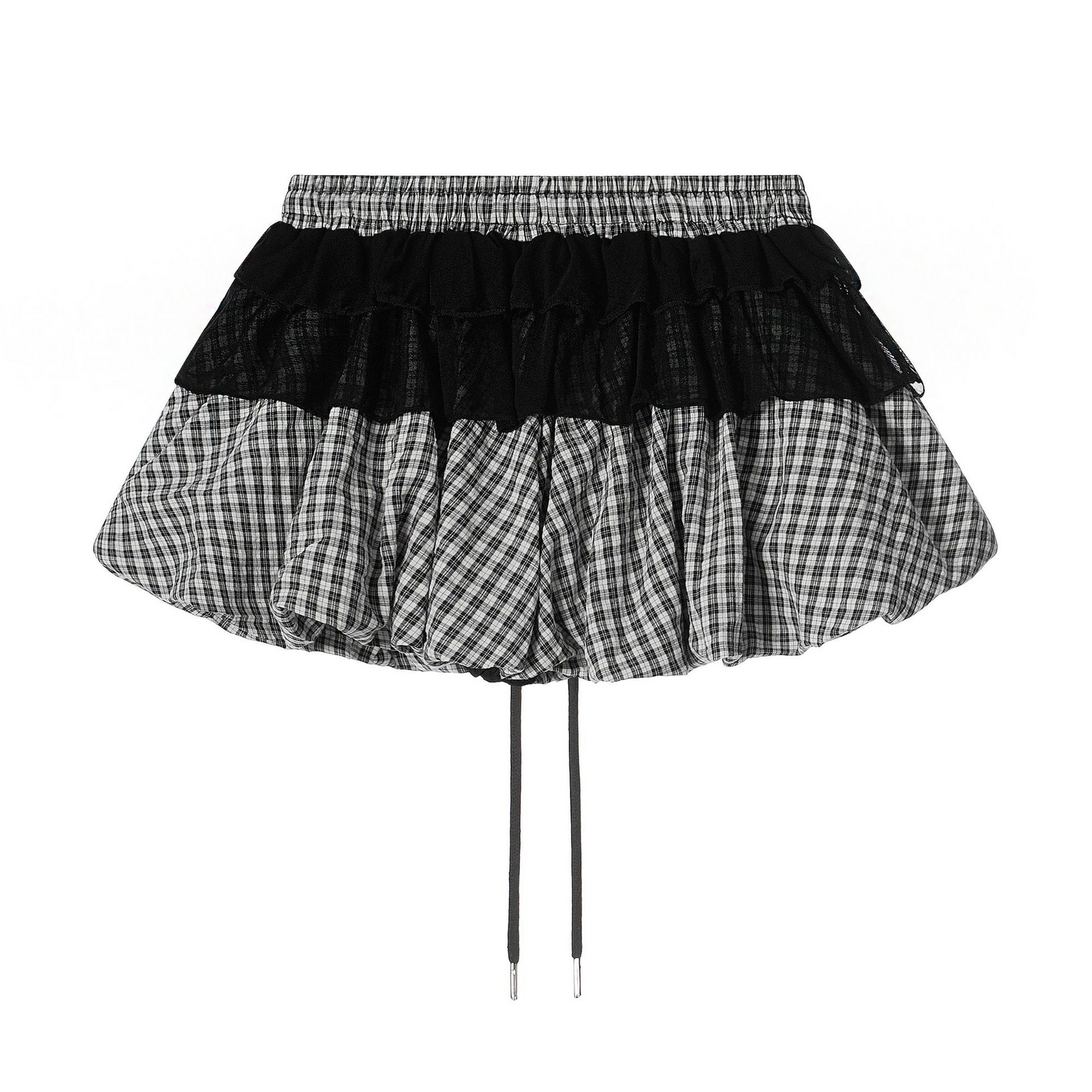 シースルーディテールバブルヘムミニスカート/2color/cm0108