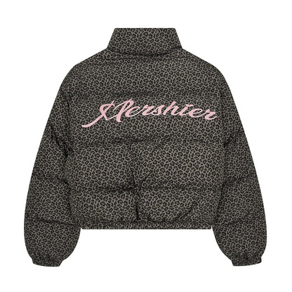 レオパードプリントパターンルーズパファージャケットcm0136