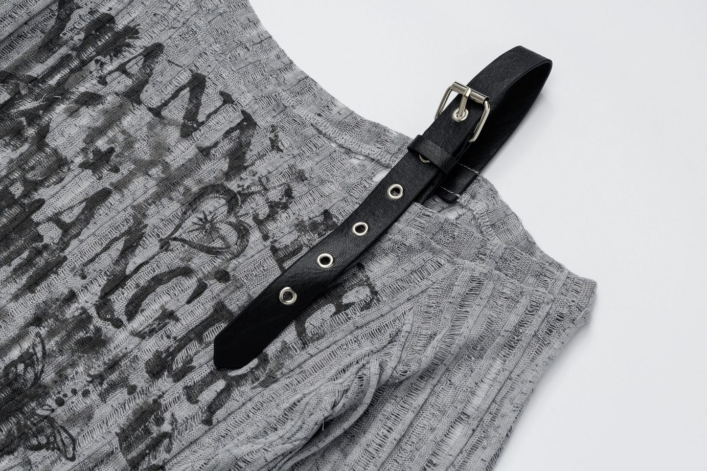 ベルトデザインオフショルダートップス/2color/cm0154