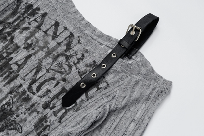 ベルトデザインオフショルダートップス/2color/cm0154