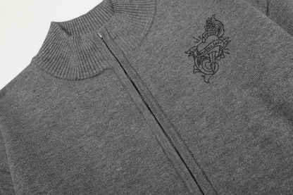 ジップアッププリントロゴカーディガン/2color/cm0132