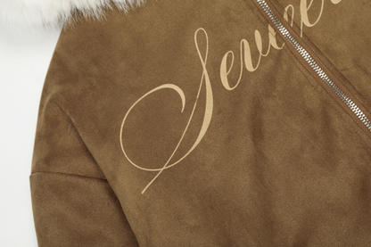 耳付きファーフードパッド入りジャケット/cm0068