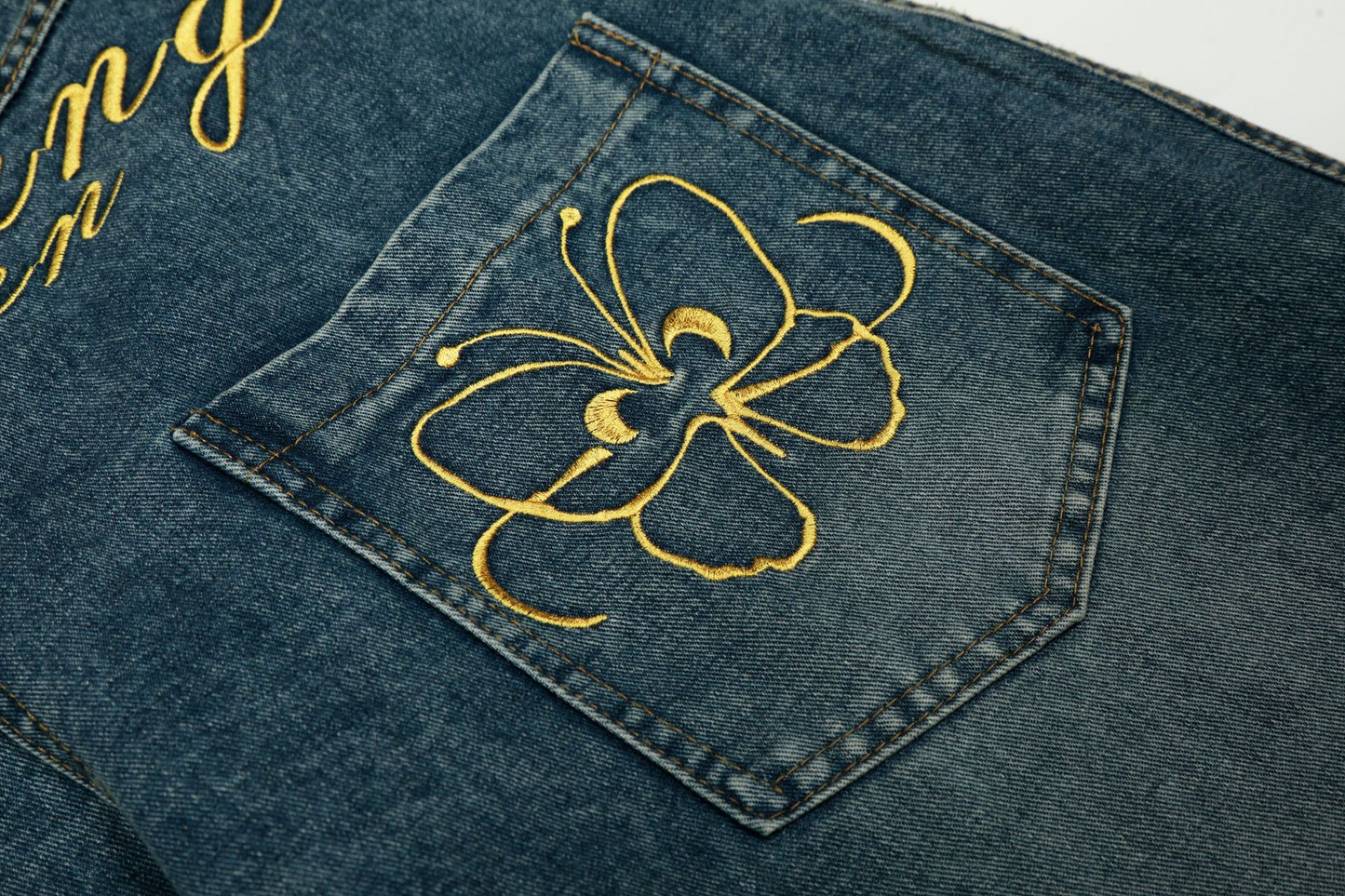 刺繡ロゴポケットデザインデニムパンツ/cm0064