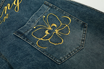 刺繡ロゴポケットデザインデニムパンツ/cm0064