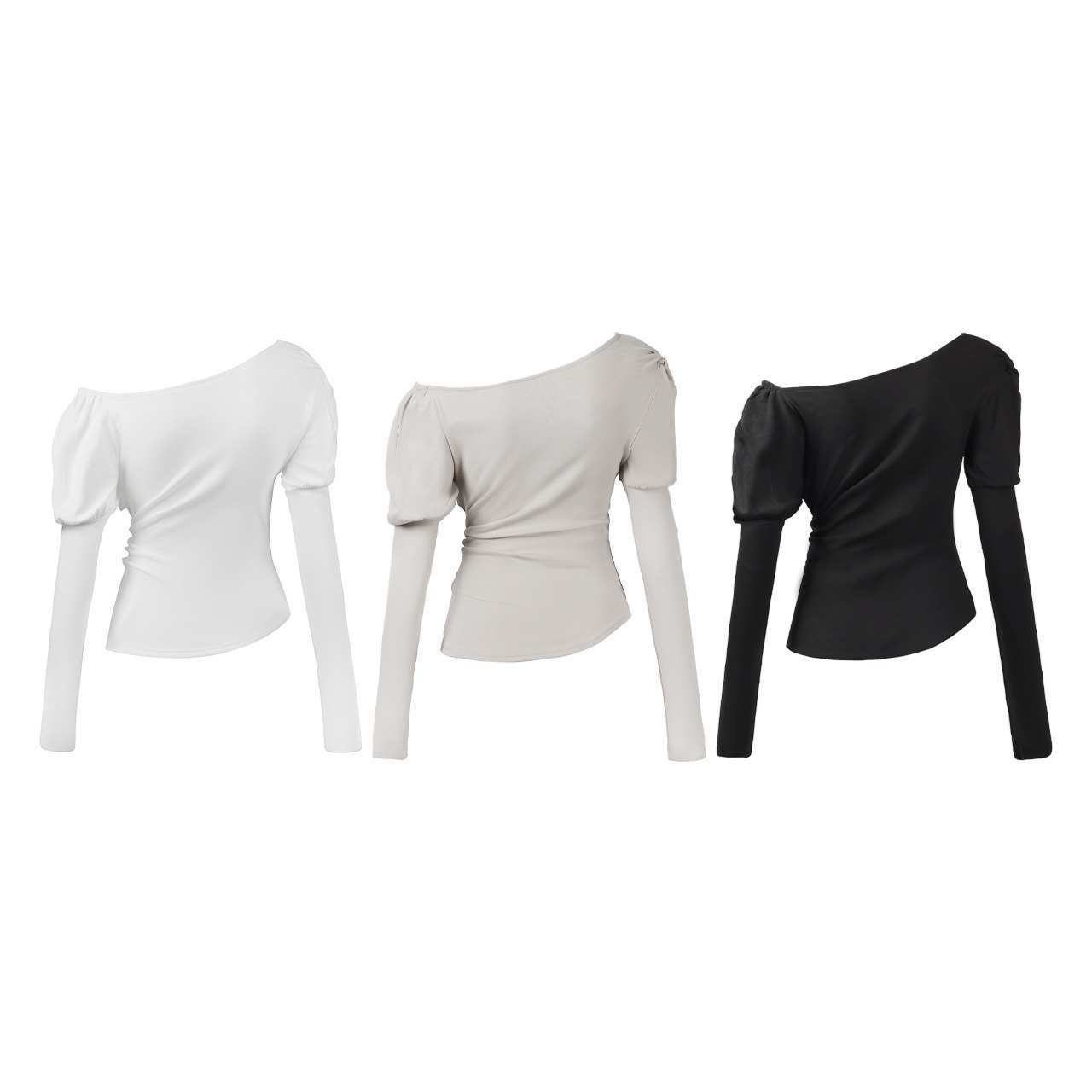 4ボタンプリント長袖トップス/3color/cm0152