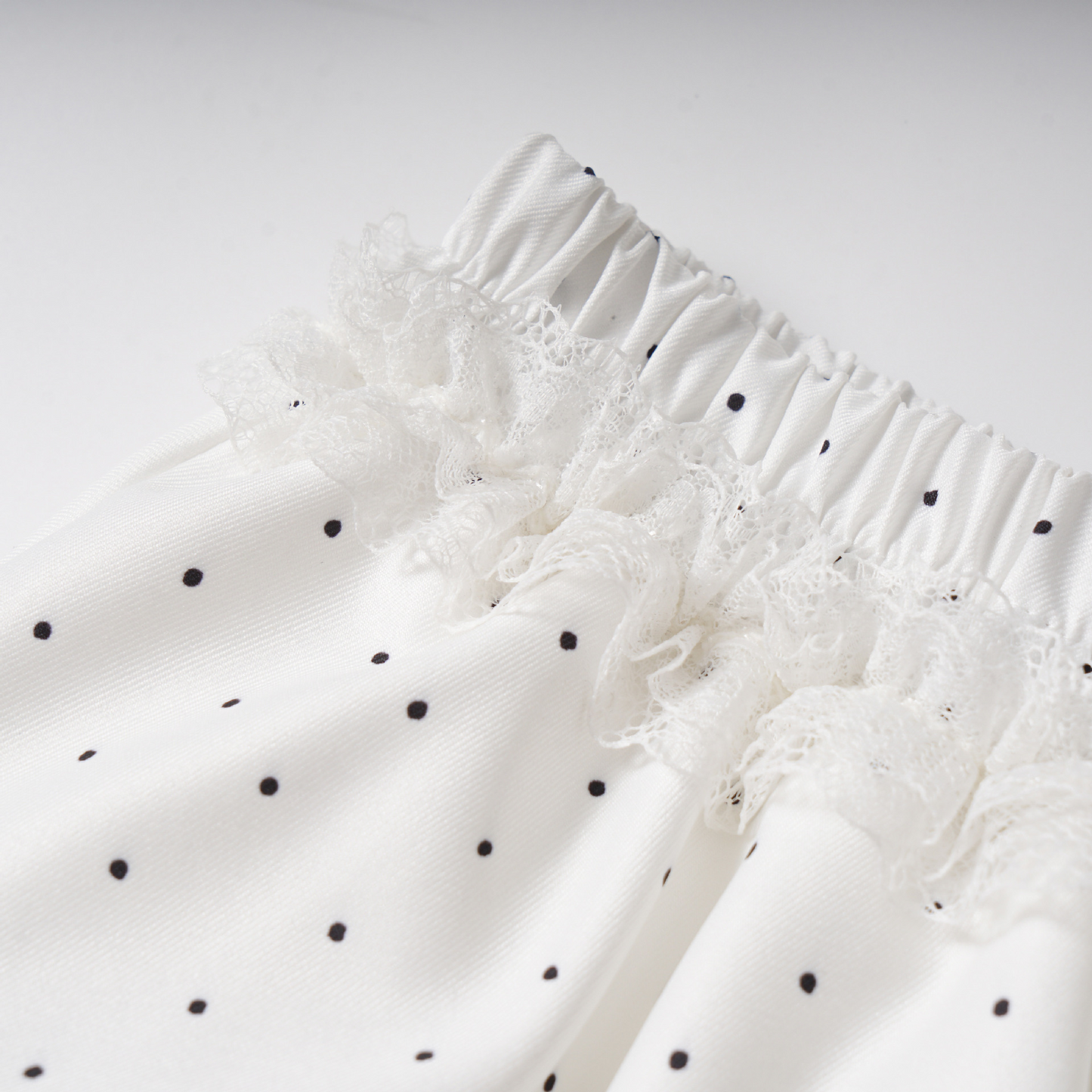 リボンデザインバブルヘム水玉ミニスカート/2color/cm0105