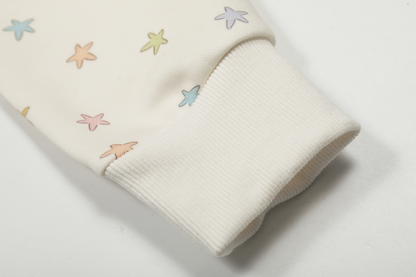 レース縁フードスタープリントジップアップパーカー/cm0050