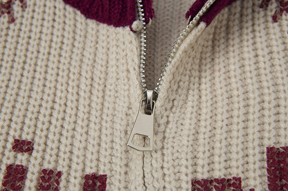 カラーロゴタートルネックニットジャケット/2color/cm0083