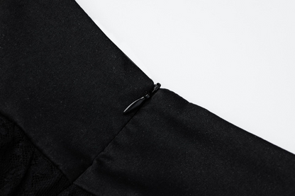 レースディテールクロスデザインリボンミニスカート/cm0107