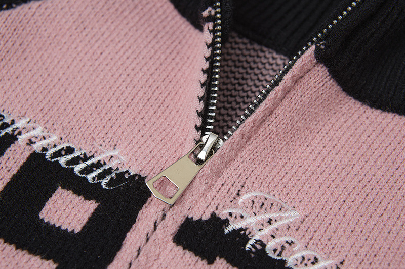 ナンバーロゴバイカラージップアップニット/2color/cm0158