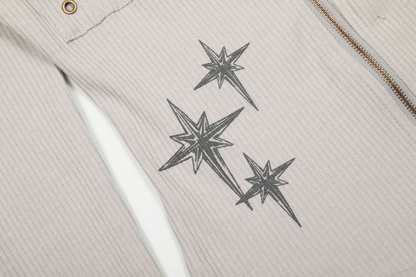 ダブルポケット/スタープリントジップアップスウェット[2color]/cm0034