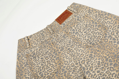ヒョウ柄ルーズデニムパンツcm0010