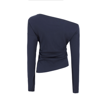 スタッズ付きアシメオフショルダーTシャツ/3color/cm0104