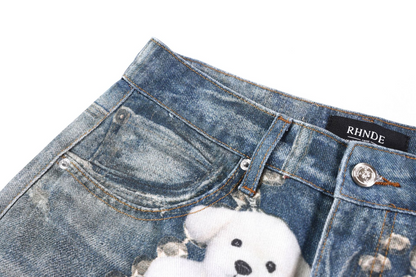 アクセサリープリントデニムパンツ/cm0248