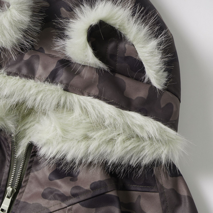 ファーフードファー耳付きジップアップジャケット/2color/cm0125