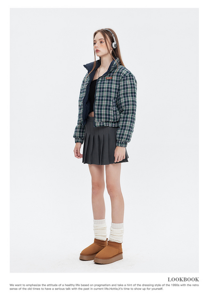 リバーシブルチェックパファージャケット cm0019